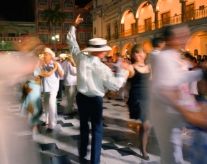 People dancing in the square (Danzon, Zocalo), Veracruz, Mexico
